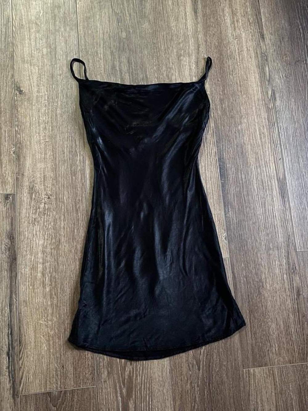 Bershka Black Satin Cowl Neck Mini Dress